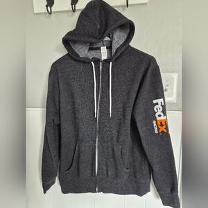 FedEx Racing Charcoal Zip-Up Hoodie Medium Unisex